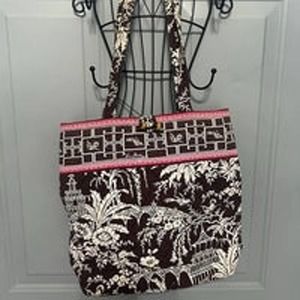 Vera Bradley Tote Bag with Matching Wallet in Imperial Toile Print